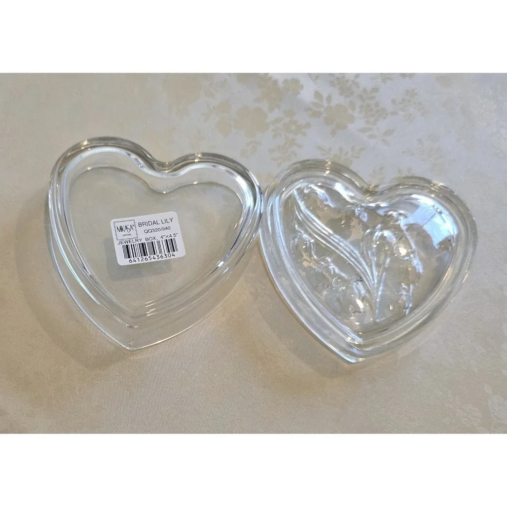Mikasa Bridal Lily Jewelry Box with Lid Heart Shaped